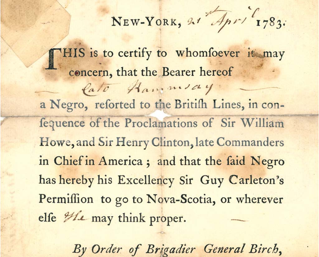 Certificate of Freedom for Samuel Birch