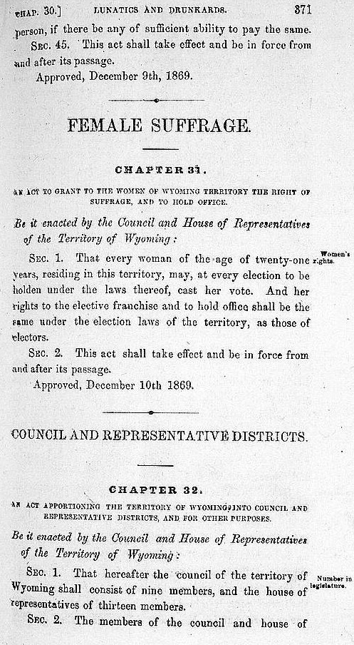 Black Women And The Wyoming Womens Suffrage Act 1869 • 