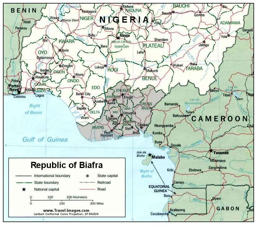 Map Of Biafra 1967 