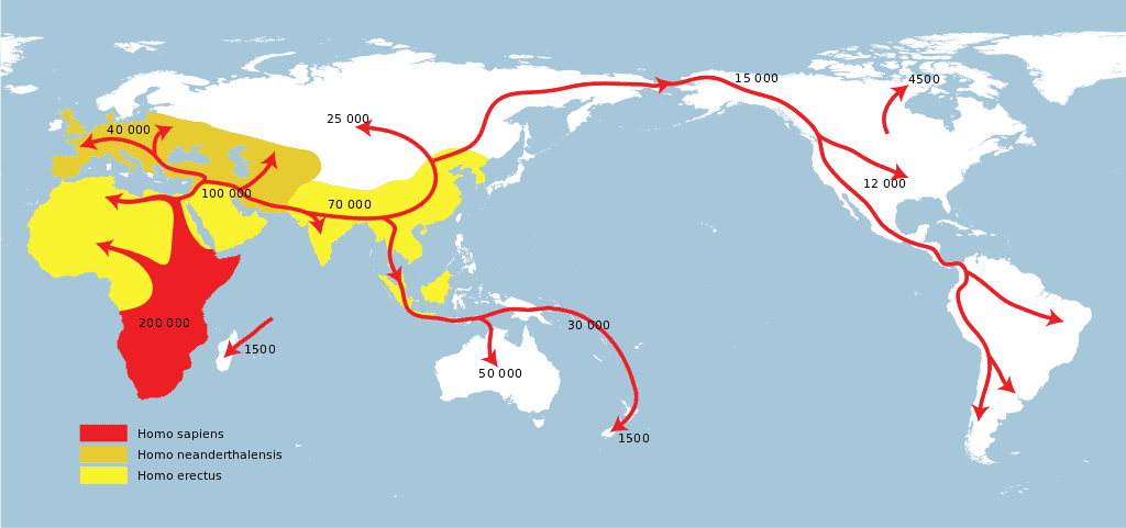 Migration Out of Africa (topographicmapofusa.com)