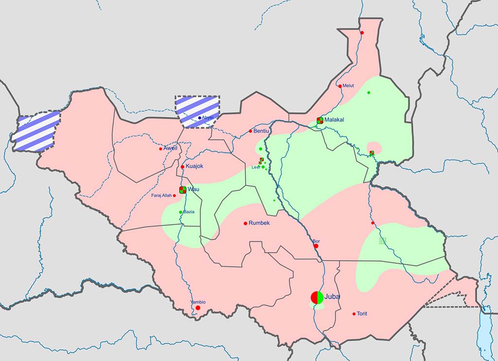 The South Sudanese Civil War 2013   Southern Sudan Civil War 2016 Map 